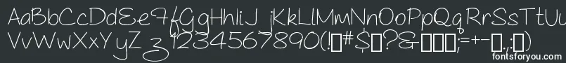 AsCuteAs... Font – White Fonts on Black Background
