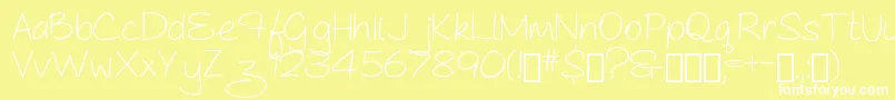 AsCuteAs... Font – White Fonts on Yellow Background