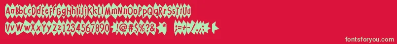 フォントKaBlamo – 赤い背景に緑の文字