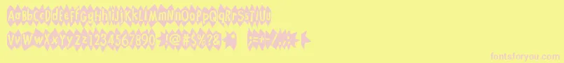 KaBlamo Font – Pink Fonts on Yellow Background