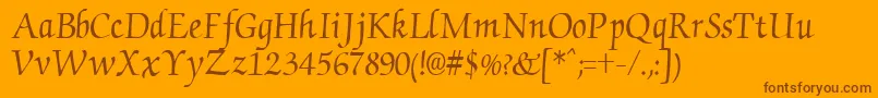 ChanceryRegular Font – Brown Fonts on Orange Background