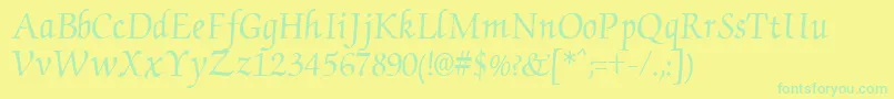 ChanceryRegular Font – Green Fonts on Yellow Background