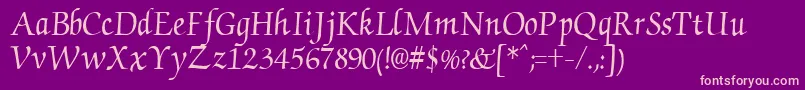 ChanceryRegular Font – Pink Fonts on Purple Background