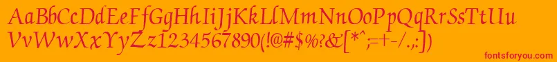 ChanceryRegular Font – Red Fonts on Orange Background