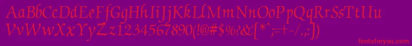 ChanceryRegular Font – Red Fonts on Purple Background