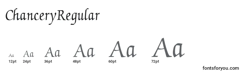 ChanceryRegular Font Sizes