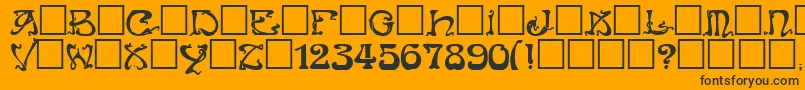 Artnouveau Font – Black Fonts on Orange Background