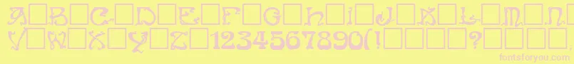 Artnouveau Font – Pink Fonts on Yellow Background