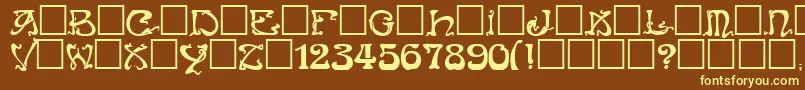 Artnouveau Font – Yellow Fonts on Brown Background