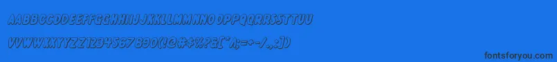 Excelsiorcomics3Dital-fontti – mustat fontit sinisellä taustalla