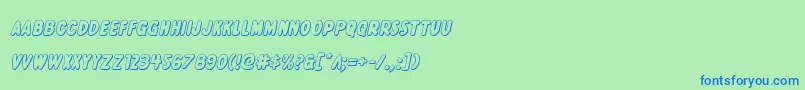 Excelsiorcomics3Dital Font – Blue Fonts on Green Background