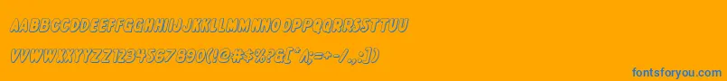 Excelsiorcomics3Dital Font – Blue Fonts on Orange Background