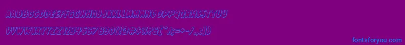 Excelsiorcomics3Dital Font – Blue Fonts on Purple Background