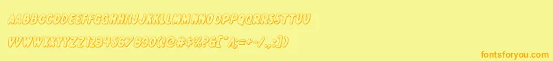 Excelsiorcomics3Dital Font – Orange Fonts on Yellow Background