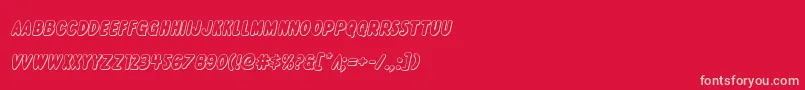 Excelsiorcomics3Dital Font – Pink Fonts on Red Background