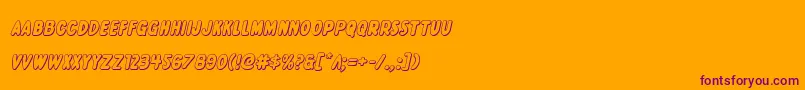 Excelsiorcomics3Dital Font – Purple Fonts on Orange Background