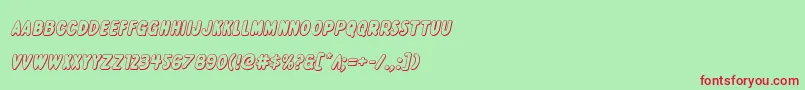 Excelsiorcomics3Dital Font – Red Fonts on Green Background