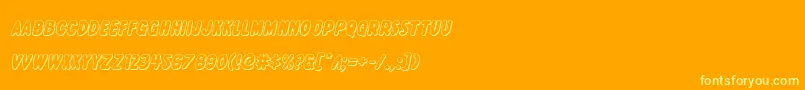 Excelsiorcomics3Dital Font – Yellow Fonts on Orange Background