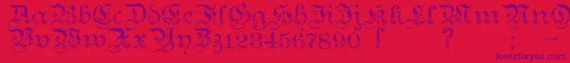 Teutonic4 Font – Purple Fonts on Red Background