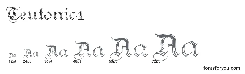 Teutonic4 Font Sizes