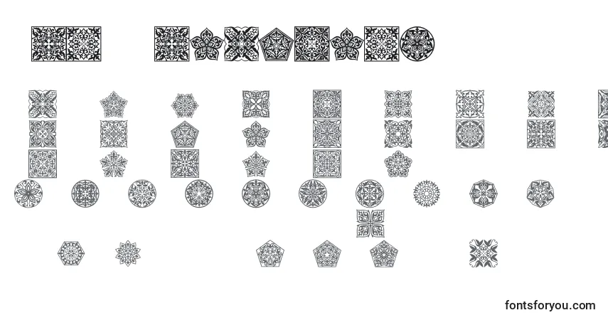 Schriftart Prt Ornament5 – Alphabet, Zahlen, spezielle Symbole