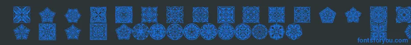 Prt Ornament5 Font – Blue Fonts on Black Background