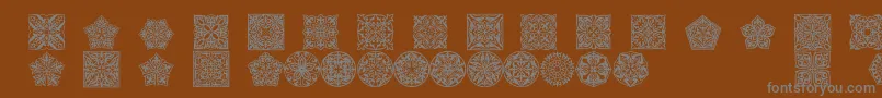 Prt Ornament5 Font – Gray Fonts on Brown Background