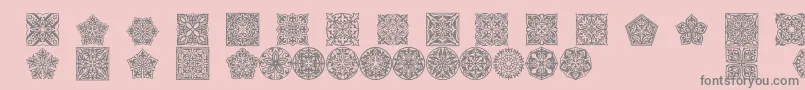 Prt Ornament5-Schriftart – Graue Schriften auf rosa Hintergrund