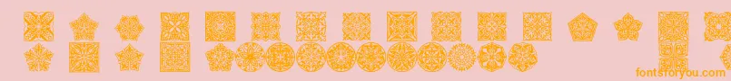 Prt Ornament5 Font – Orange Fonts on Pink Background