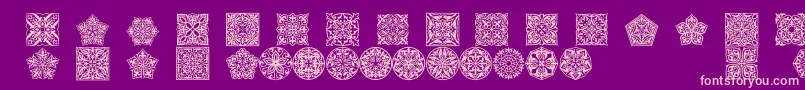 Prt Ornament5 Font – Pink Fonts on Purple Background