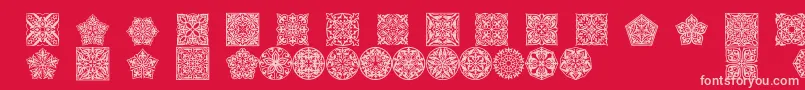 Prt Ornament5 Font – Pink Fonts on Red Background
