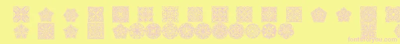 Prt Ornament5 Font – Pink Fonts on Yellow Background