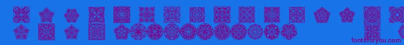 Prt Ornament5 Font – Purple Fonts on Blue Background