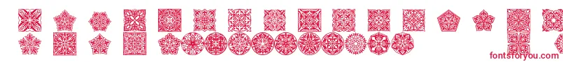 Prt Ornament5 Font – Red Fonts on White Background