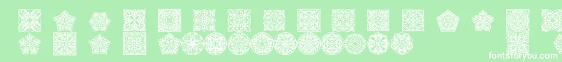 Prt Ornament5 Font – White Fonts on Green Background