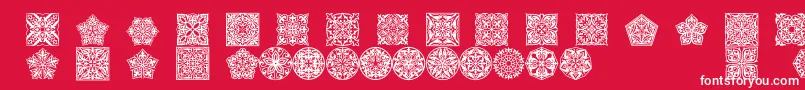 Prt Ornament5 Font – White Fonts on Red Background