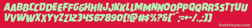フォントHowlinmadstagital – 赤い背景に緑の文字