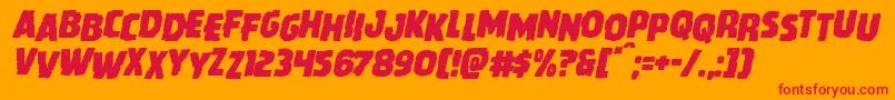 フォントHowlinmadstagital – オレンジの背景に赤い文字