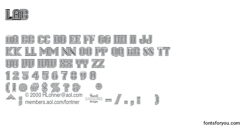 Шрифт Lab – алфавит, цифры, специальные символы