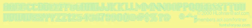 Lab Font – Green Fonts on Yellow Background