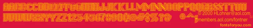 Lab Font – Orange Fonts on Red Background