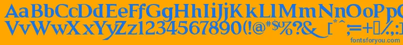 Grendb Font – Blue Fonts on Orange Background