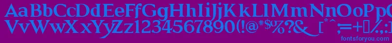 Grendb-Schriftart – Blaue Schriften auf violettem Hintergrund