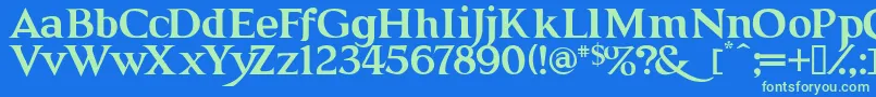 Grendb Font – Green Fonts on Blue Background