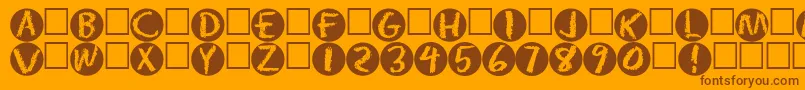 Шрифт Postit – коричневые шрифты на оранжевом фоне