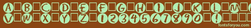 Postit Font – Green Fonts on Brown Background