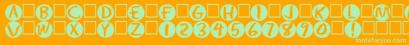Czcionka Postit – zielone czcionki na pomarańczowym tle