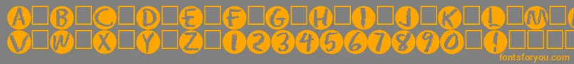 フォントPostit – オレンジの文字は灰色の背景にあります。