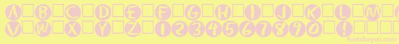 Postit-fontti – vaaleanpunaiset fontit keltaisella taustalla