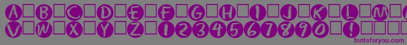 フォントPostit – 紫色のフォント、灰色の背景